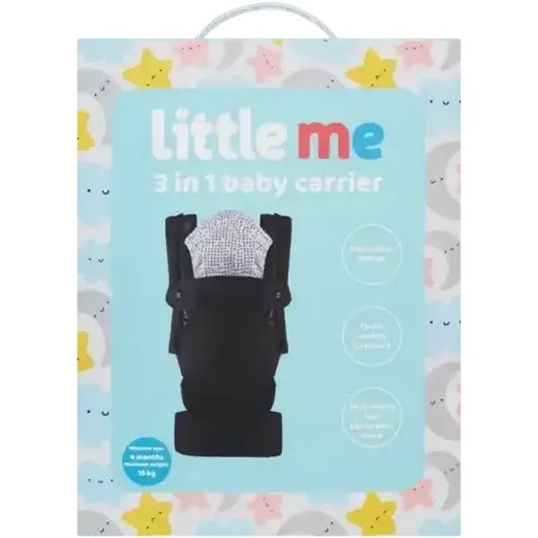 Little Me Black 3-in-1 Baby Carrier