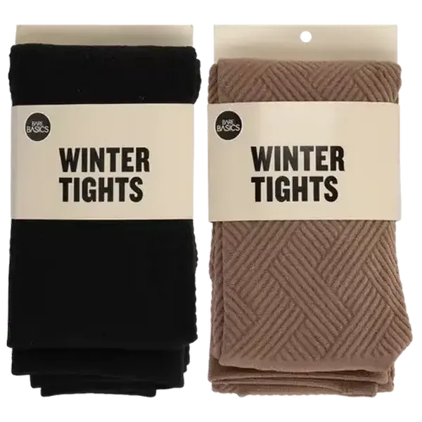 Bare Basics Ladies Large Stripe Winter Tights (Colour May Vary)