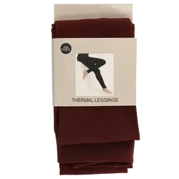 Bare Basics Ladies Wine Medium/Large Thermal Leggings