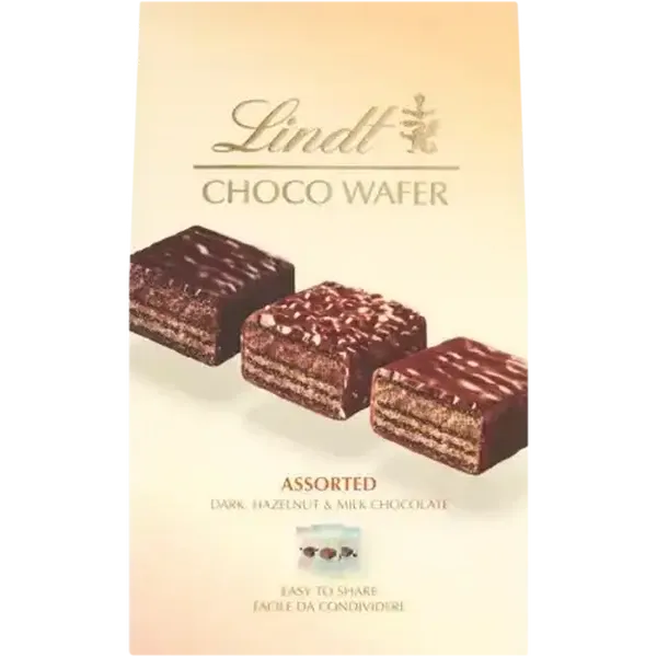 Lindt CHOCO WAFER Assorted Dark, Hazelnut & Milk Chocolate Wafers 138g