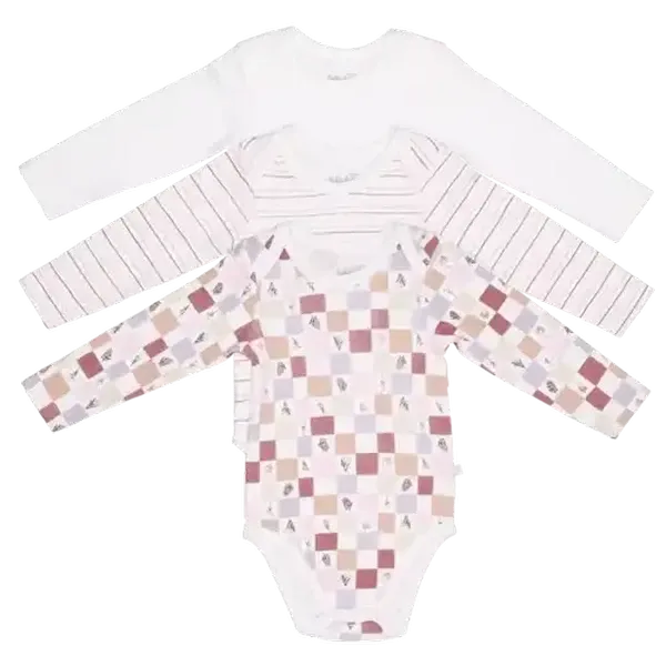 Jolly Tots Flower Long Sleeve Vests 0 - 3 Months 3-Pack