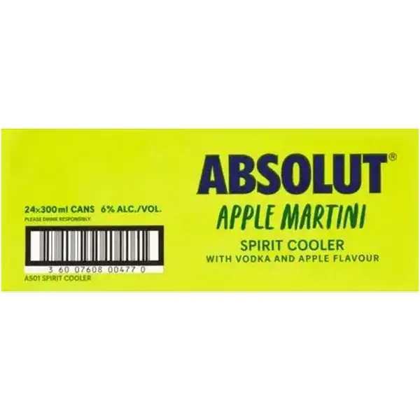 Absolut Apple Martini Spirit Cooler 24 x 300ml