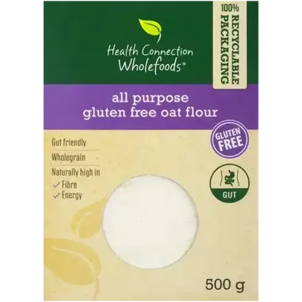 Health Connection Wholefoods All Purpose Gluten Free Oat Flour 500g