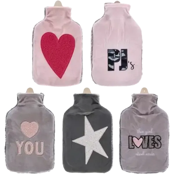 General Hot Water Bottle with Fleece Cover 2L