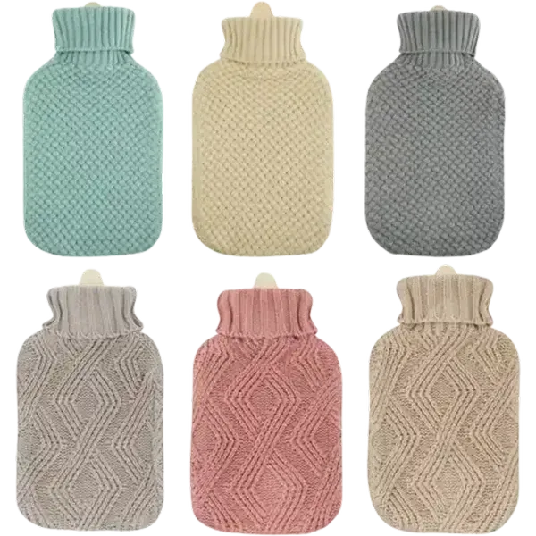 TravelVac Browns Knitted Hot Water Bottle 2L (Colour May Vary)