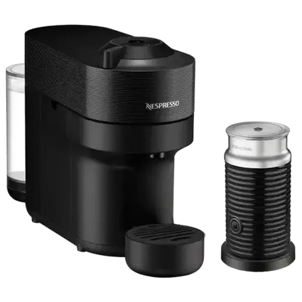 Nespresso Vertuo Pop Liquorice Black Coffee Machine with Nespresso Aeroccino 3 Milk Frother 1500W