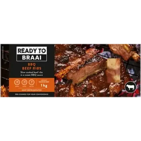 Ready To Braai BBQ Beef Ribs 1kg