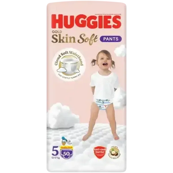 Huggies Gold Skin Soft Size 5 Disposable Nappy Pants 50 Pack