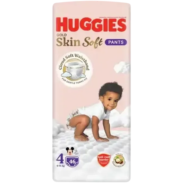 Huggies Gold Skin Soft Size 4 Disposable Nappy Pants 46 Pack
