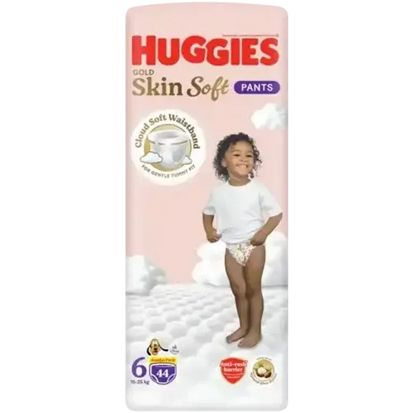 Huggies Gold Skin Soft Size 6 Disposable Nappy Pants 44 Pack