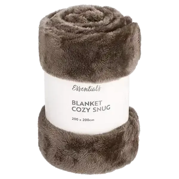 Essentials Stone Cozy Snug Blanket 200 x 200cm