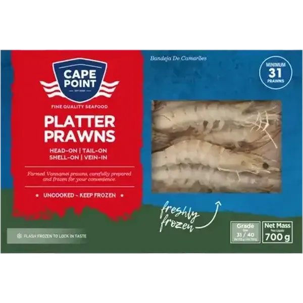 Cape Point Frozen Platter Prawns 700g
