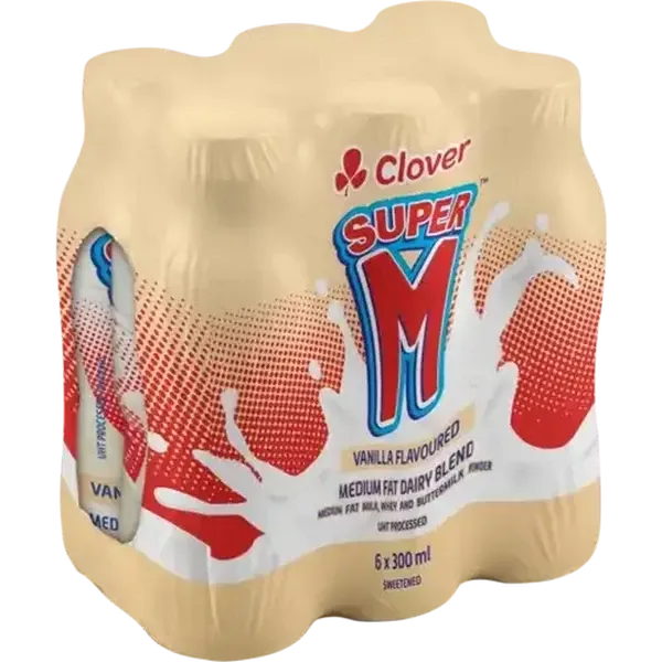 Clover Super M Vanilla Flavoured Medium Fat Dairy Blend 6 x 300ml