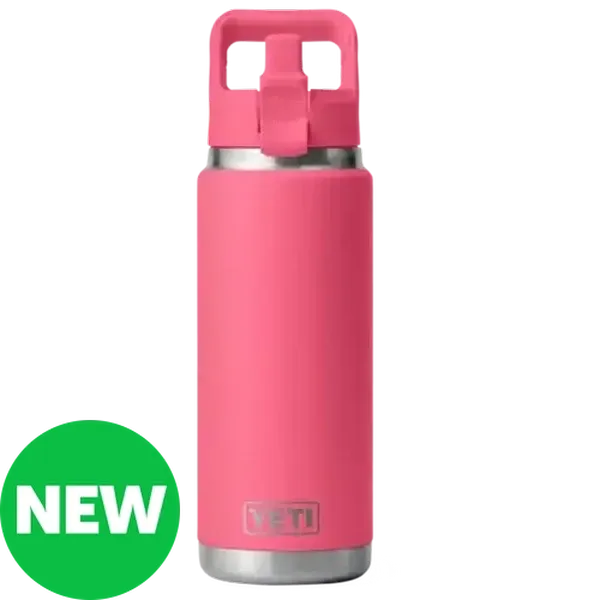 YETI Rambler Tropical Pink Stainless Steel Thermal Straw Bottle 768ml