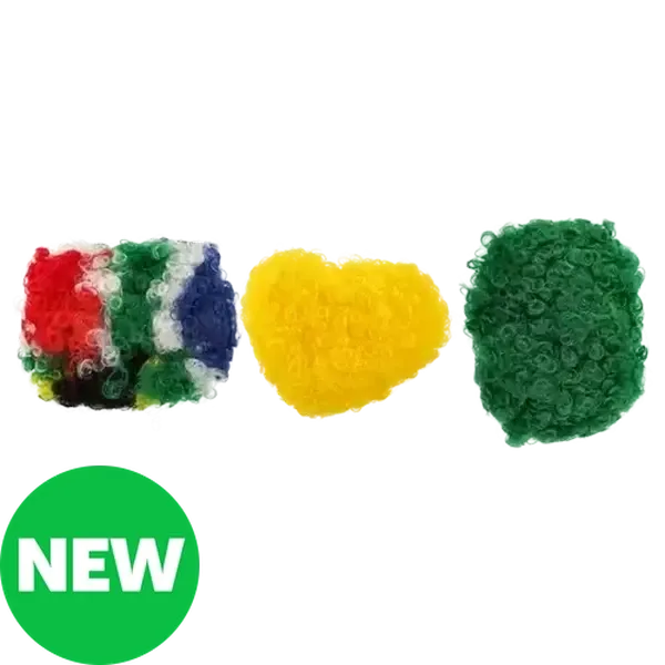 South African Supporter Gear Wig (Colour May Vary)
