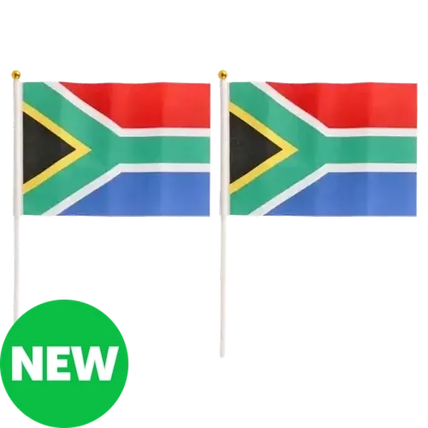 South African Supporter Gear Hand Flags 2-Pack