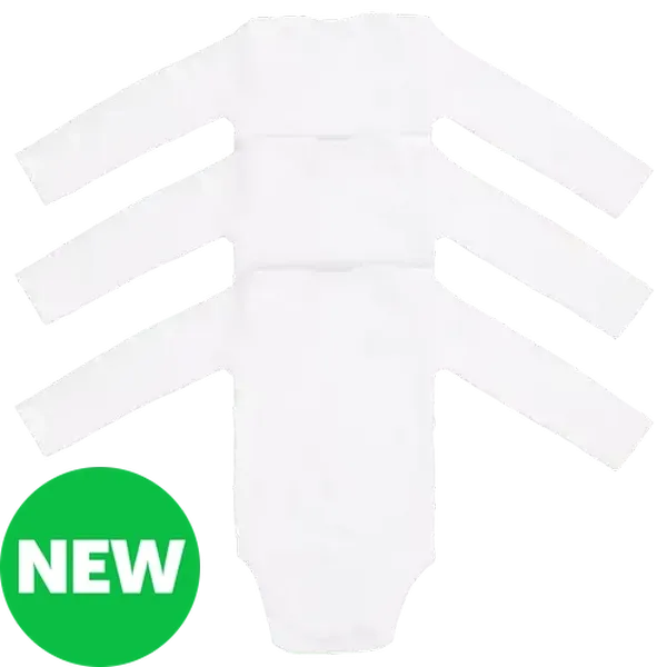 Jolly Tots White Long Sleeve Cotton Vest 18 - 24 Months + 3-Pack