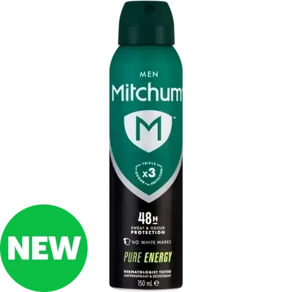 Mitchum Men Pure Energy Invisible Antiperspirant & Deodorant Spray 150ml