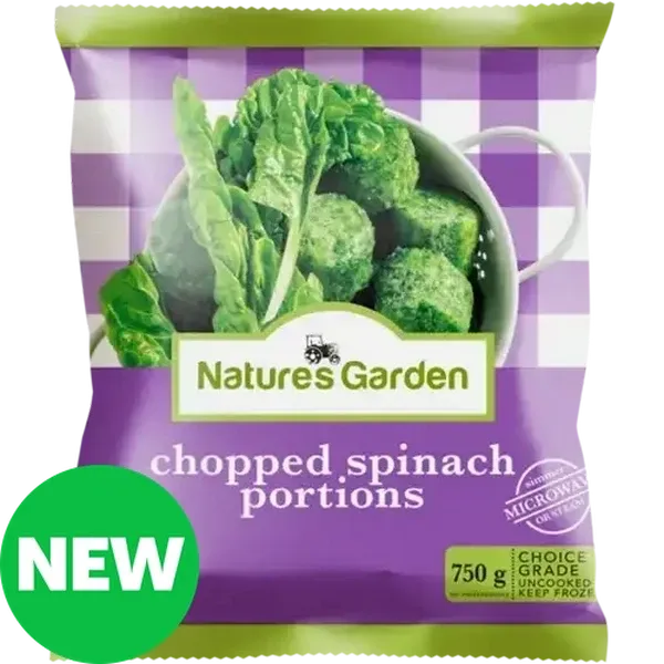 Nature's Garden Frozen Chopped Spinach Portions 750g