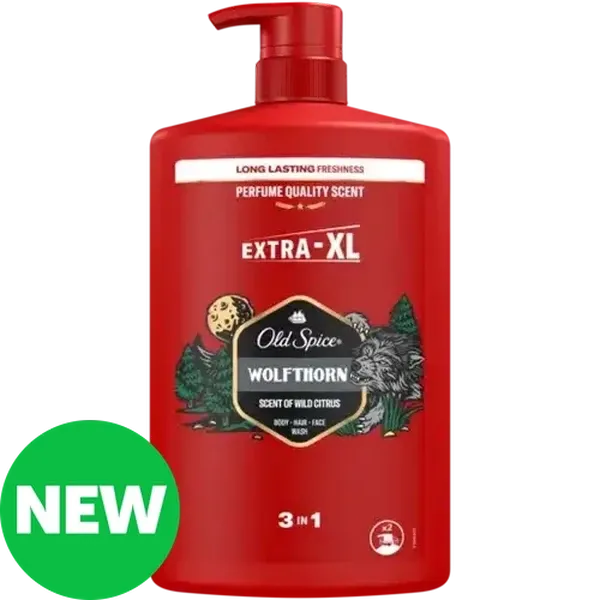 Old Spice Wolfthorn 3-in-1 Body, Hair & Face Wash 1L
