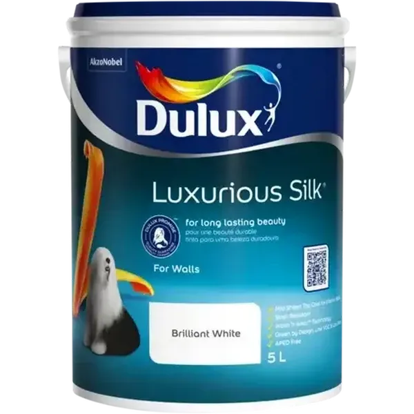 Dulux Luxurious Silk Brilliant White Interior Mid Sheen Wall Paint 5L