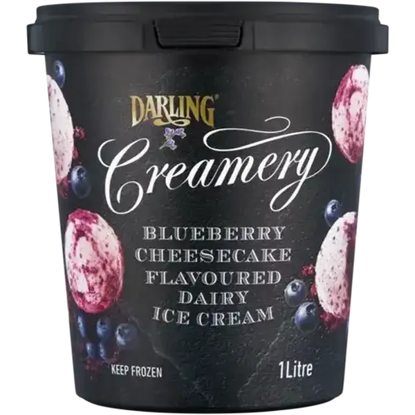 Darling Creamery Blueberry Cheesecake Flavoured Dairy Ice Cream 1L