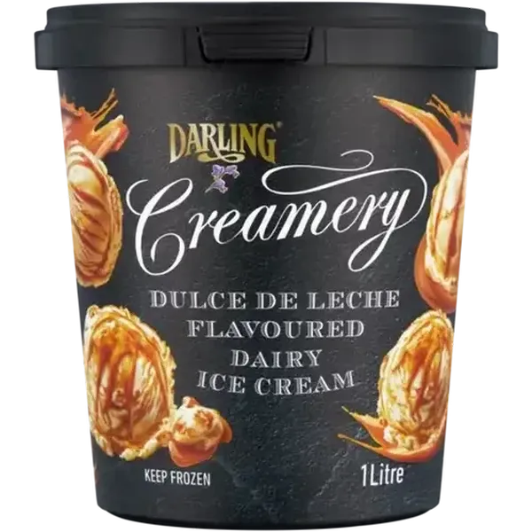 Darling Creamery Dulce de Leche Flavoured Dairy Ice Cream 1L