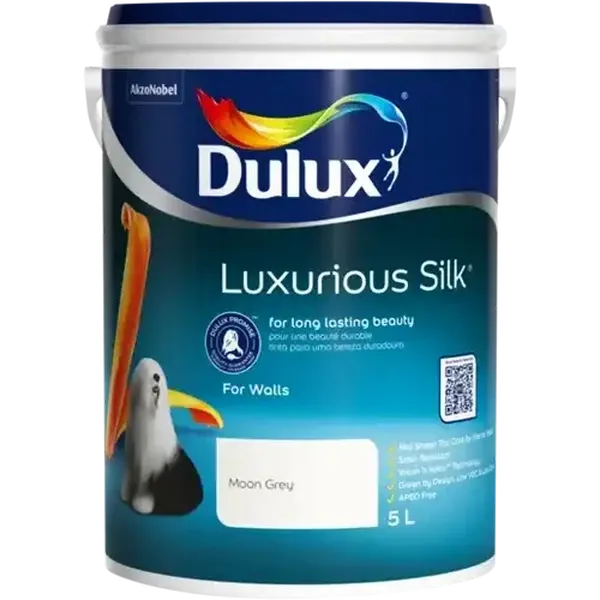 Dulux Luxurious Silk Moon Grey Moon Grey Interior Mid Sheen Wall Paint 5L
