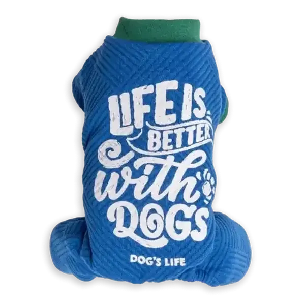 Dog's Life Blue Life Is Better Pet PJ's 2XL