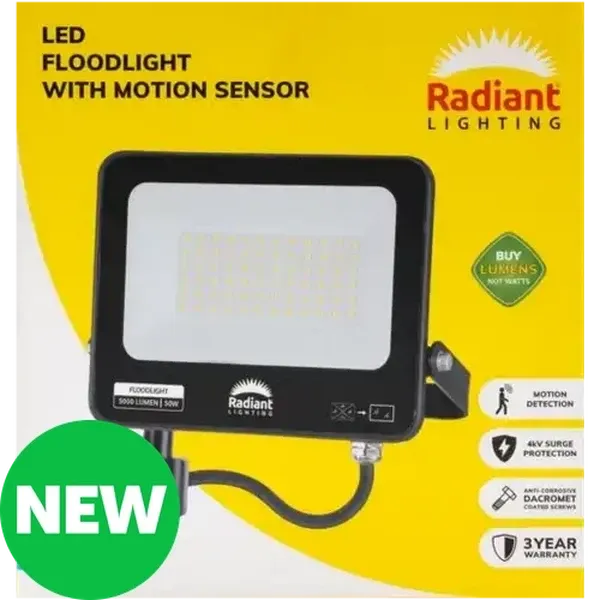 Radiant Lighting LED Floodlight with Motion Sensor