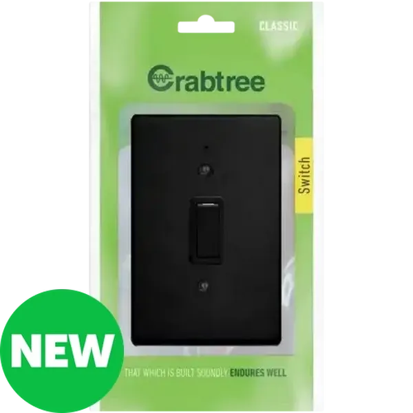 Crabtree Classic Black 1-Lever 1-Way Switch