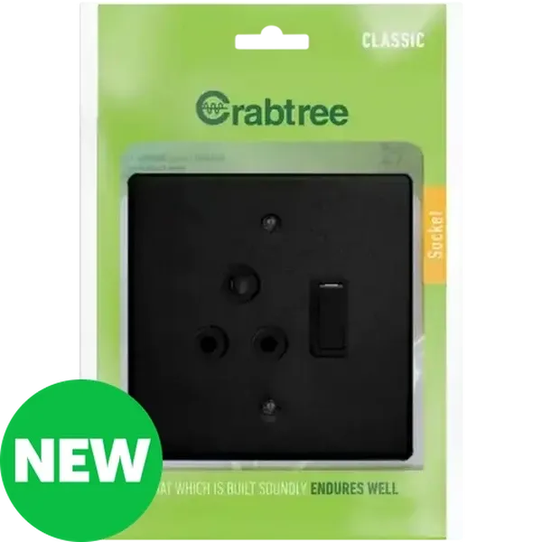 Crabtree Classic Black 1-Lever 1-Way Switch