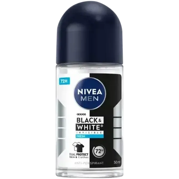 NIVEA MEN Black & White Invisible Fresh Anti-Perspirant Roll-On 50ml