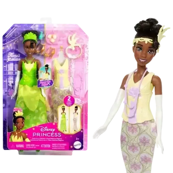 Disney Princess Toys, Tiana Fashion Doll with 2 Looks, 9 Accessories, 2 Snap-On Bodices & 2 Skirts,…