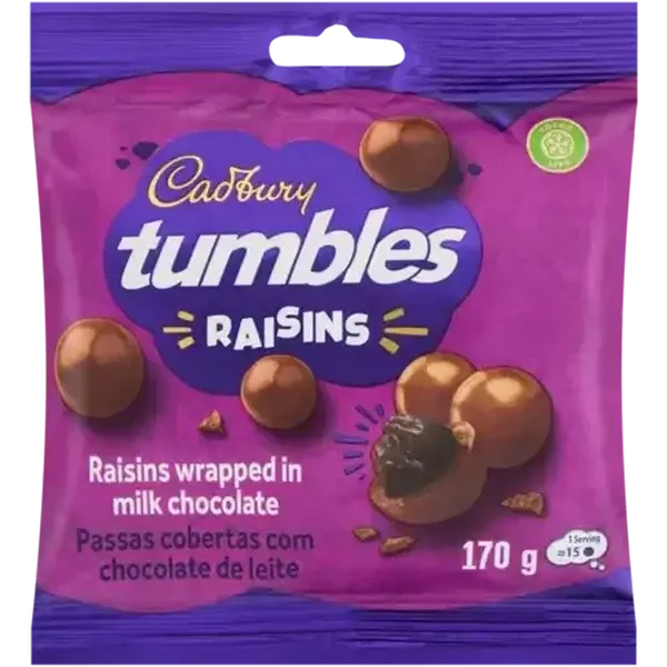 Cadbury Tumbles Raisins in Milk Chocolate 170g