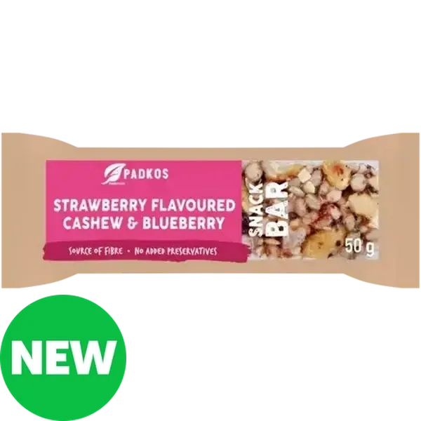 Padkos Strawberry Flavoured Cashew & Blueberry Snack Bar 50g