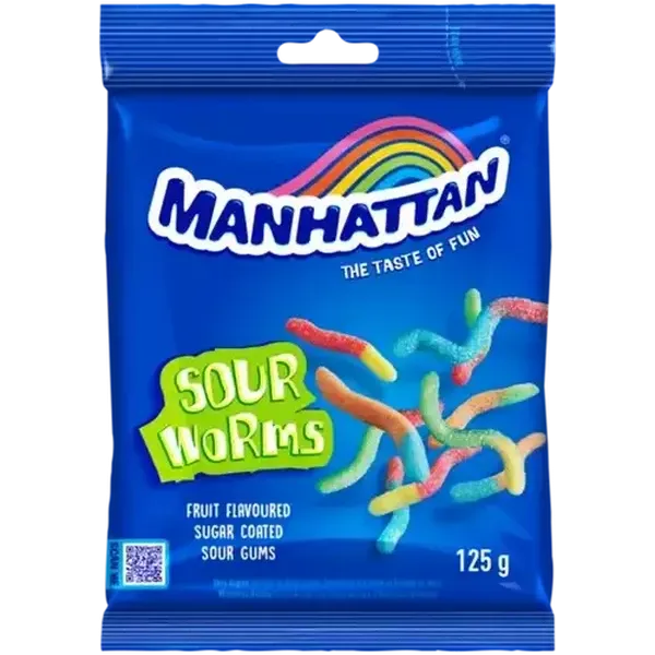 Manhattan Sour Worms Sour Worms 125g