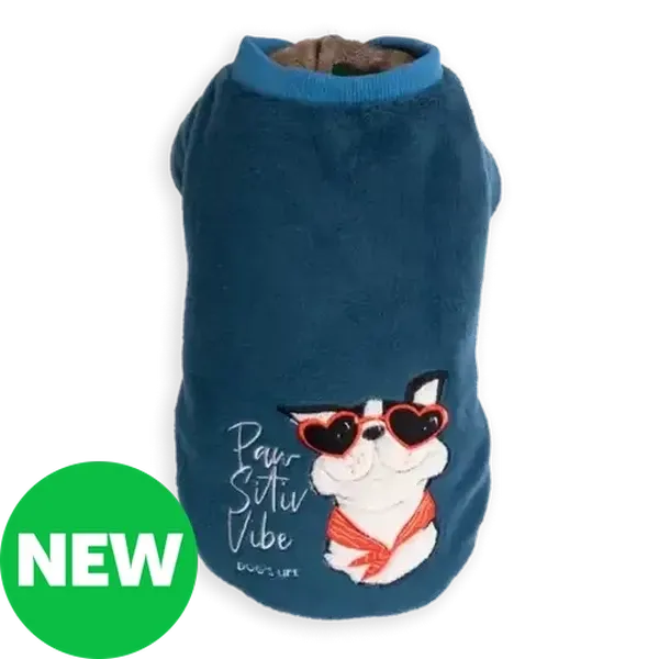 Dog's Life Blue Pawsitiv Vibe Pet Sweatshirt 2XL