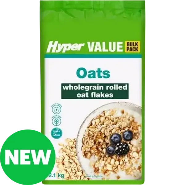 Hyper Value Wholegrain Rolled Oat Flakes 2.1kg