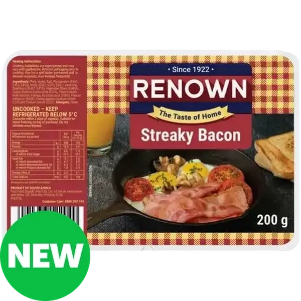 Renown Streaky Bacon 200g