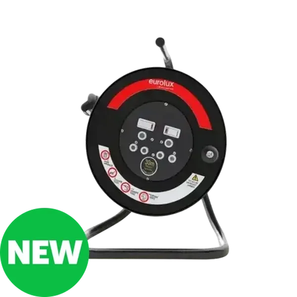 Eurolux Double Socket Steel Reel 30m