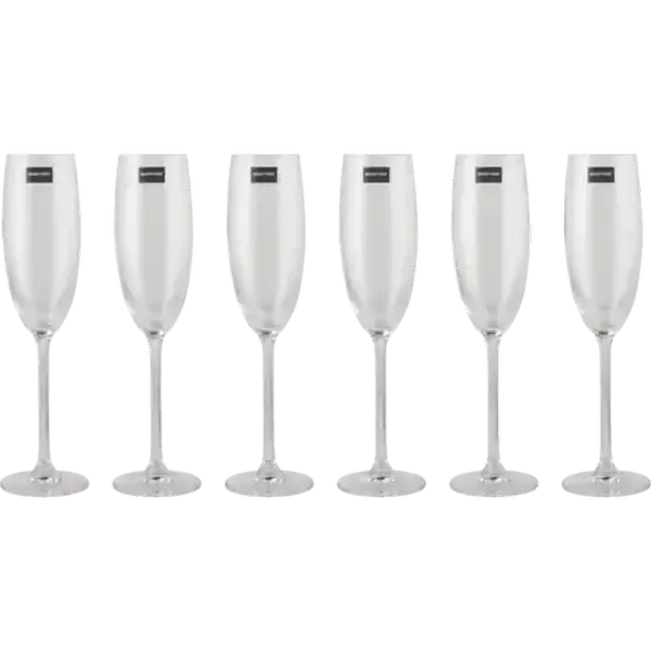 Maison Forine Bohemia Lead-Free Crystal Flute Glasses 6-Pack