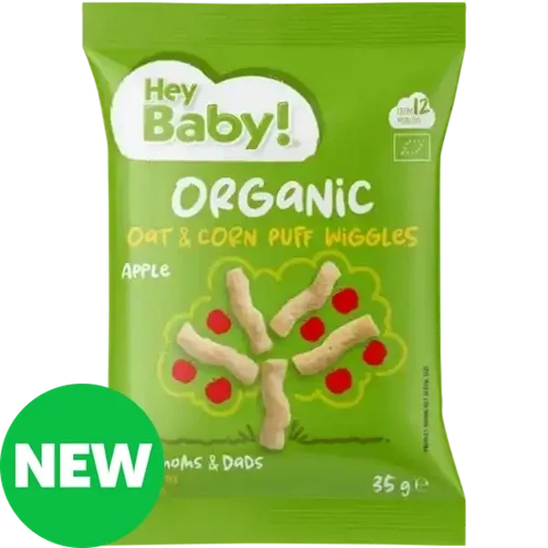 Hey Baby! Apple Organic Oat & Corn Puff Wiggles 35g