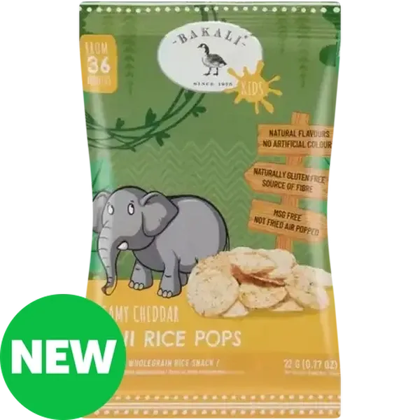 Bakali Kids Gluten Free Creamy Cheddar Mini Rice Pops 22g