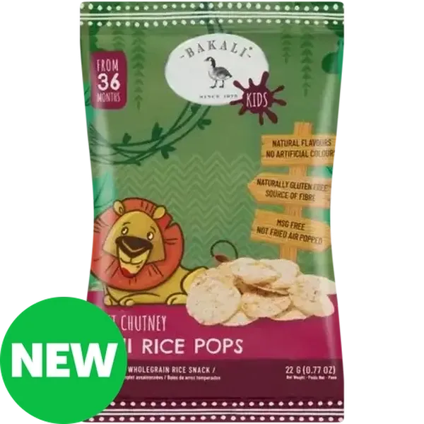 Bakali Kids Gluten Free Fruit Chutney Mini Rice Pops 22g