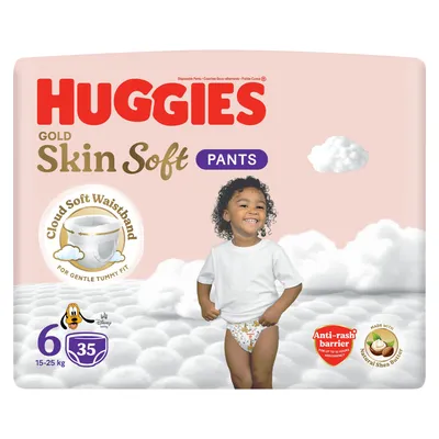 Huggies Gold Pants Size 6, Cloud Soft Waistband Value Pack 35 Nappies