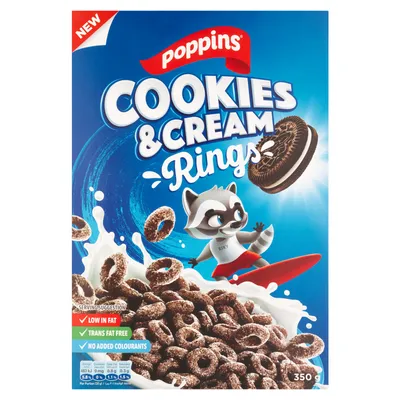 Poppins Cookies & Cream Rings 350g