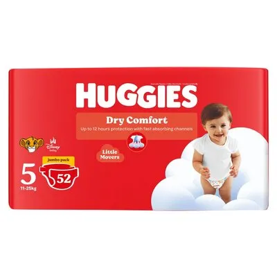 Huggies Dry Comfort Diapers Jumbo Pack Size 5 52 Pack