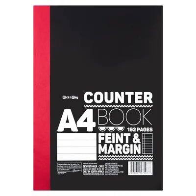 PnP A4 Feint Margin Counter Book 192 Pages