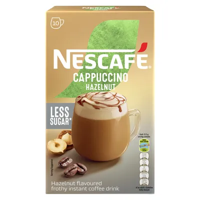 Nescafe Reduced Sugar Hazelnut Cappuccino 10 x 12.5g